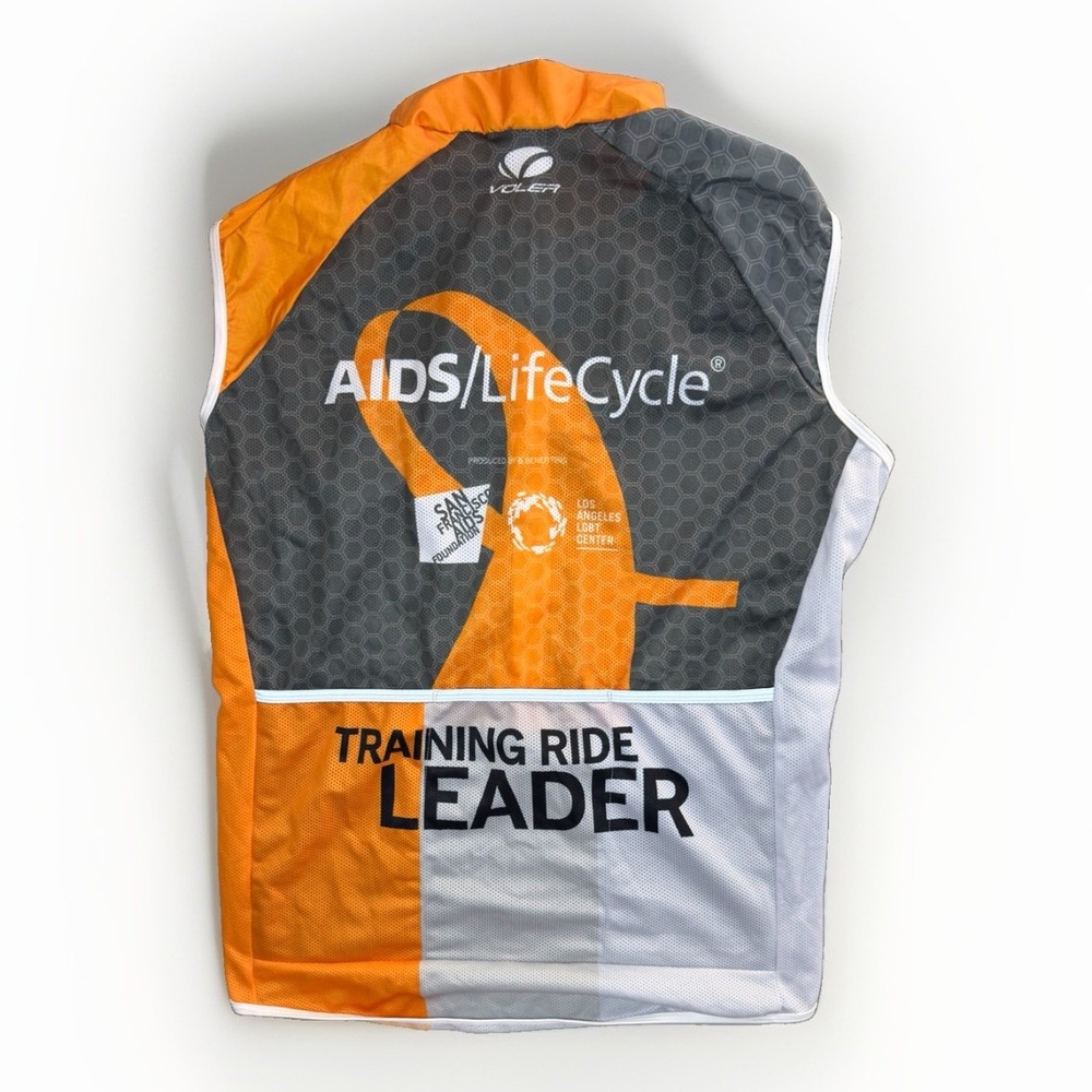 Voler AIDS/LifeCycle Training Ride Leader Cycling Vest Men's 2XL Orange Gray - Picture 2 of 5
